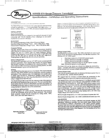 Dwyer 679 Series Weatherproof Pressure Transmitter