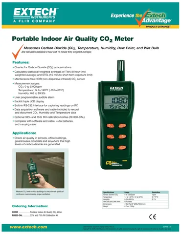 Extech CO250 Portable Indoor Air Quality CO2 Meter