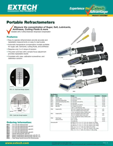 Extech RF Series Portable Refractometers