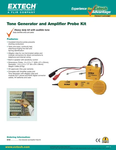 Extech 40180 Tone Generator and Amplifier Probe Kit