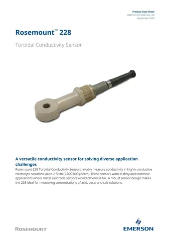 Rosemount Model 228 Conductivity Sensor