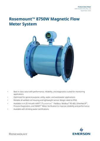 Rosemount 8750W Magnetic Flow Meter System
