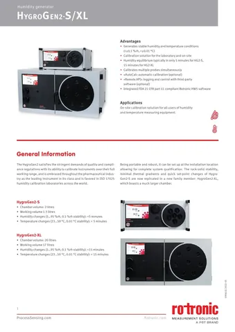 Rotronic HygroGen2 Advanced Humidity Generator