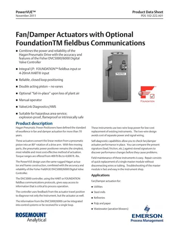 Rosemount PowerVUE 4x5 Fan/Damper Actuator