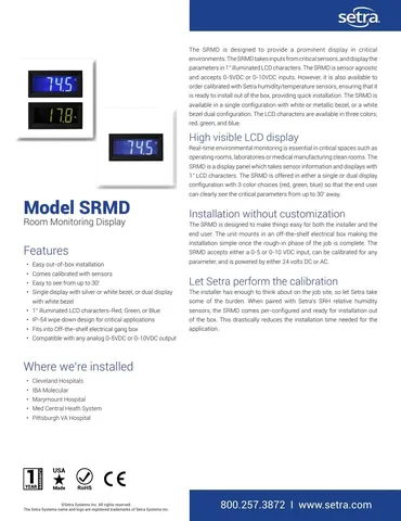 Setra SRMD Room Monitoring Display