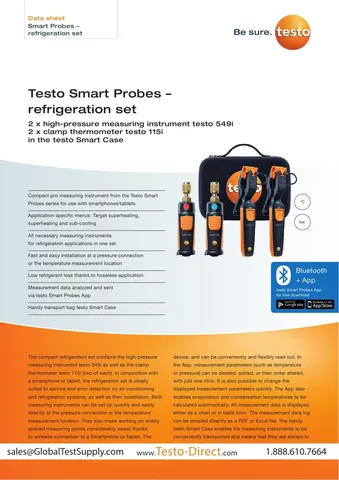 Testo Smart Probes AC & Refrigeration Test Kit (0563 0002)