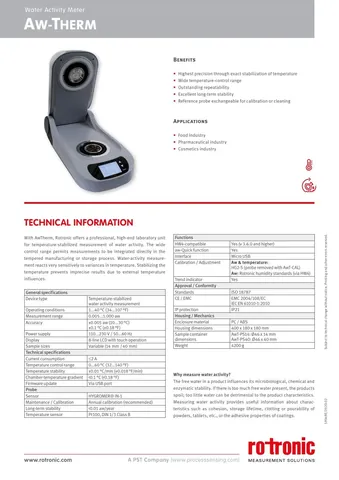 Rotronic AwTherm Water Activity Meter