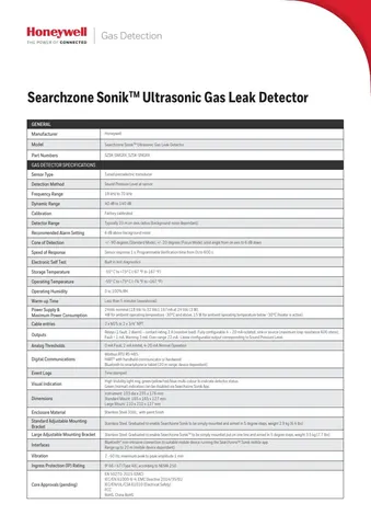 Honeywell Searchzone Sonik Ultrasonic Gas Leak Detector
