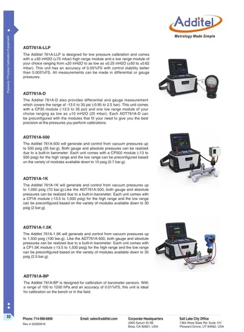 Additel ADT 761A Automated Pressure Calibrator