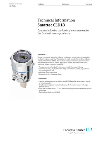 Endress+Hauser Smartec CLD18 Compact Conductivity Device