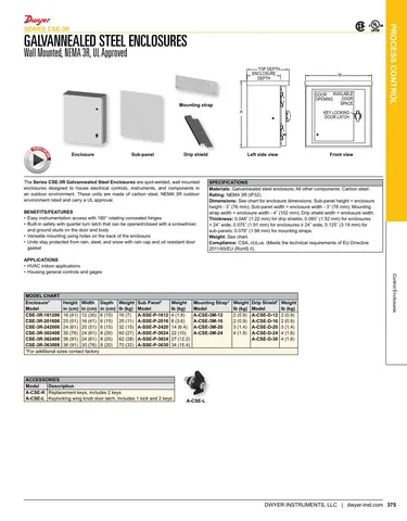 Dwyer CSE-3R Series Enclosures
