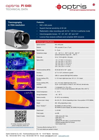 Optris PI 640i Infrared Camera