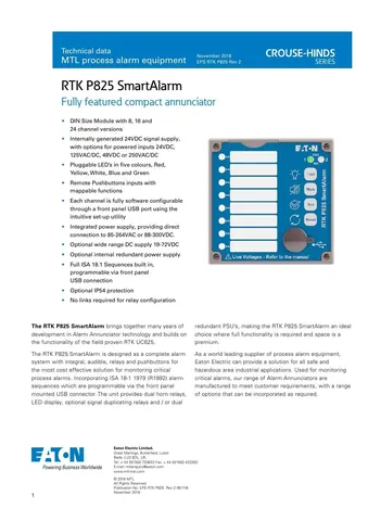 MTL RTK P825 SmartAlarm Annunciator