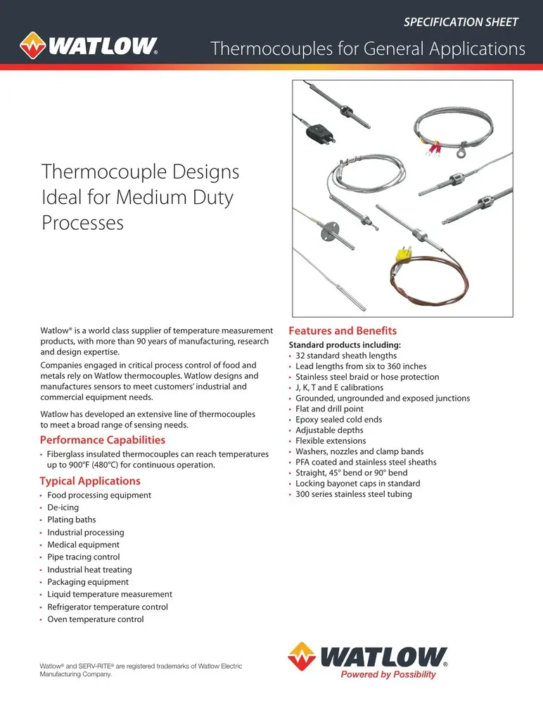 Watlow Rigid Sheath Thermocouple