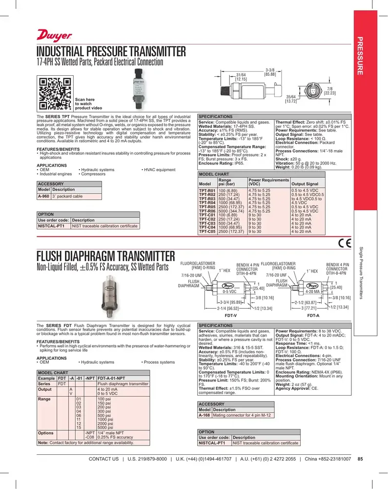 Dwyer TPT Series OEM Pressure Transmitter