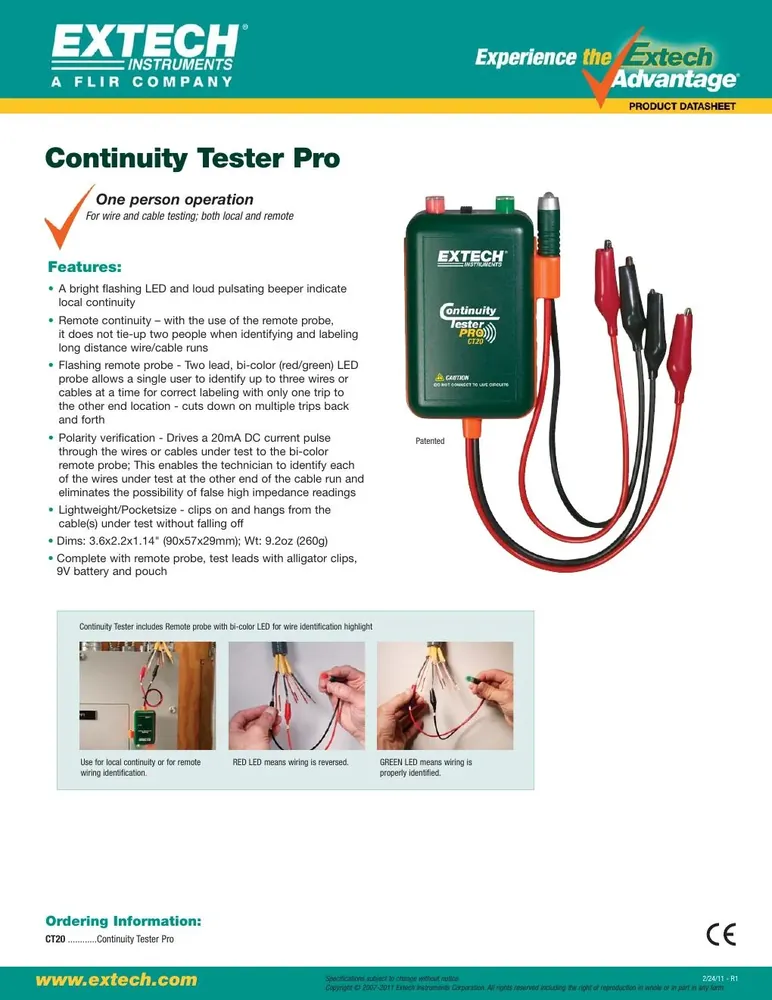 Extech CT20 Continuity Tester Pro