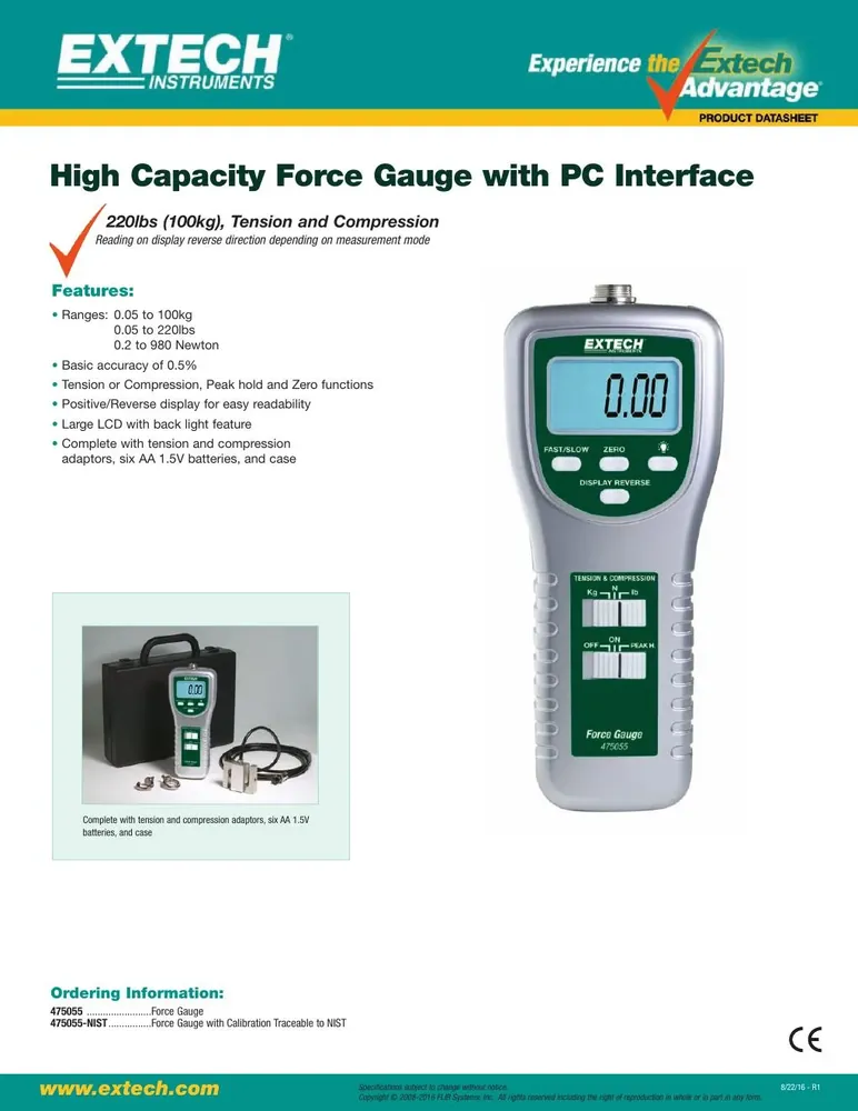 Extech 475055 High Capacity Force Gauge