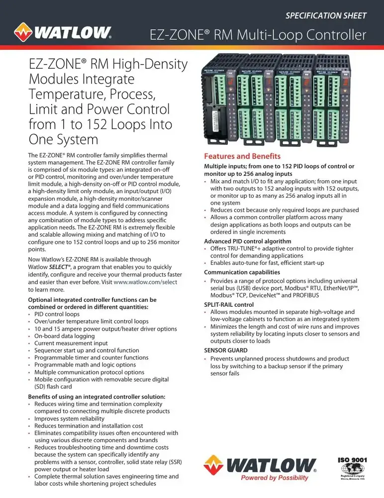 Watlow EZ-ZONE RM Control Module (RMC)