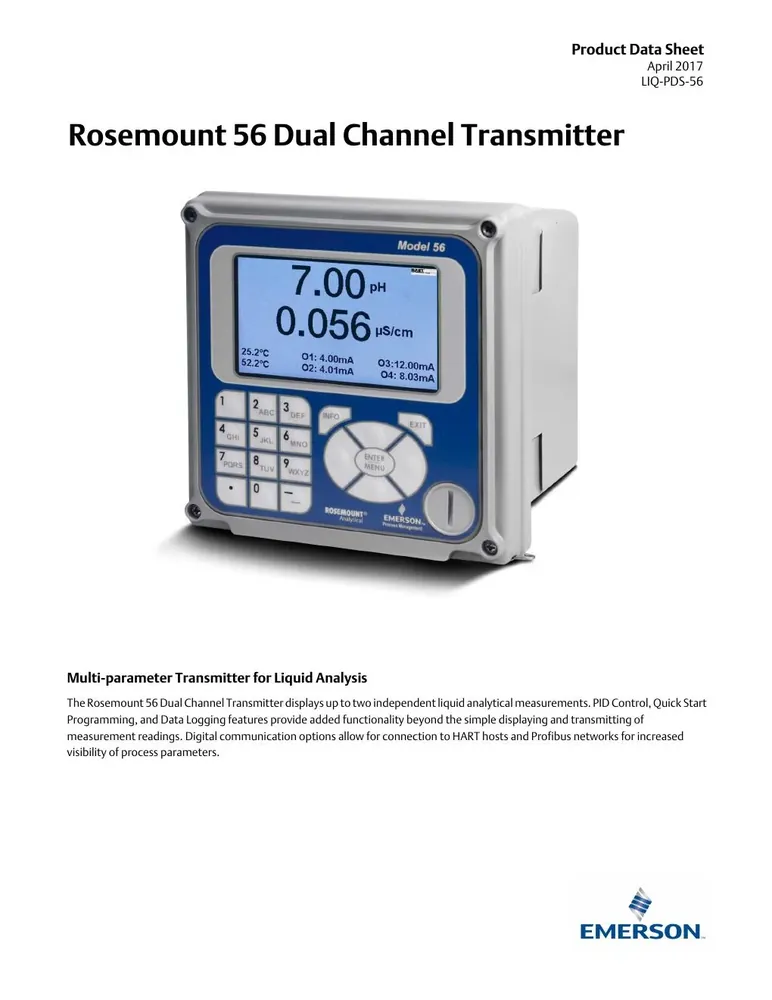 Rosemount 56 Dual Channel Transmitter