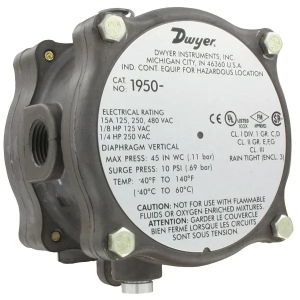 Dwyer Series 1950 Explosion-Proof Differential Pressure Switch