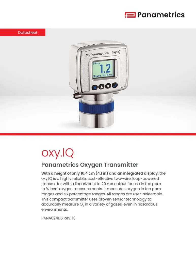 Panametrics oxy.IQ Oxygen Transmitter