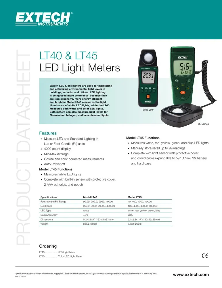 Extech LT40 LED Light Meter