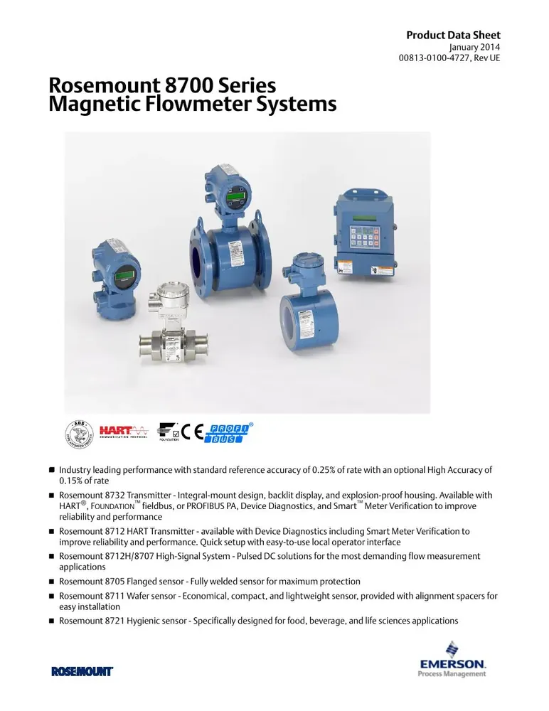 Rosemount 8700 Series Magnetic Flow Meter