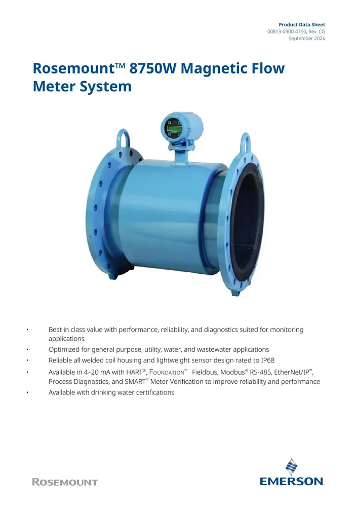 Rosemount 8750W Magnetic Flow Meter System