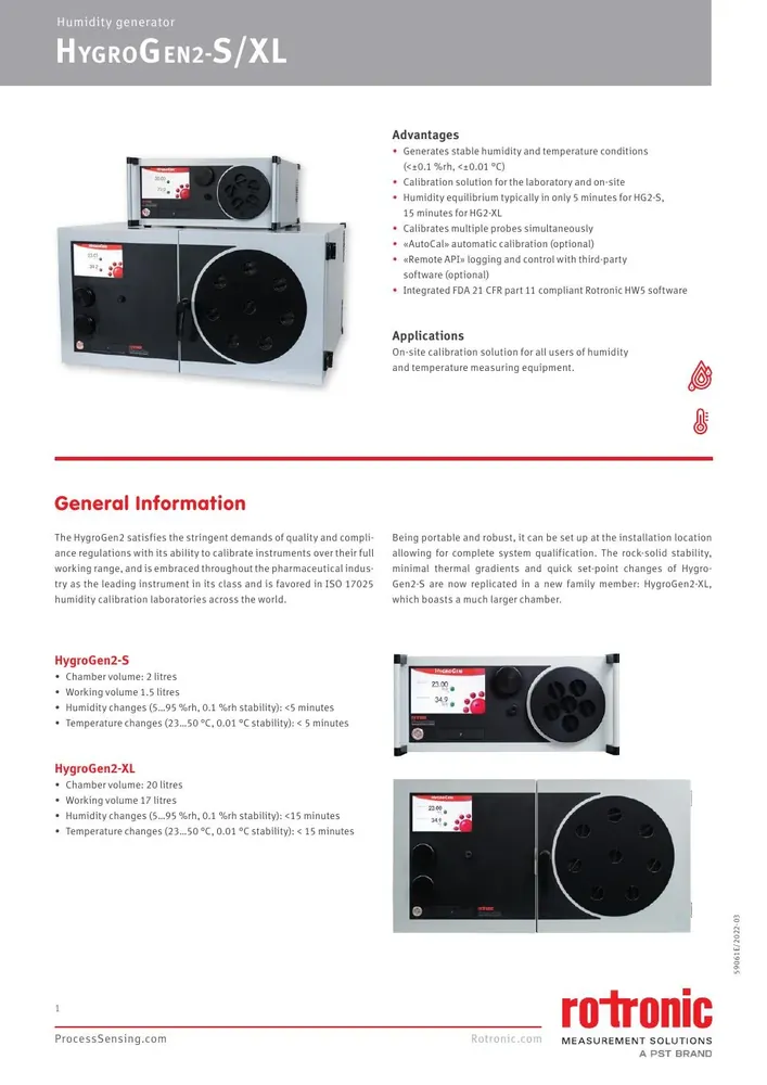 Rotronic HygroGen2 Advanced Humidity Generator