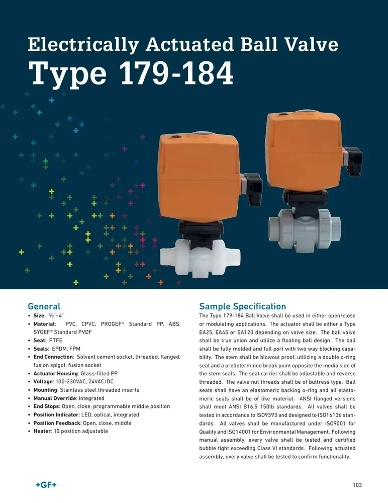 Georg Fischer Type 182 Electrically Actuated Ball Valve