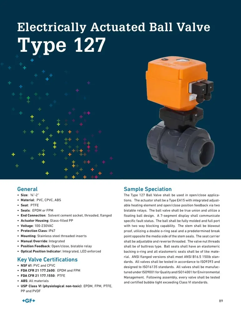 Georg Fischer Type 127 Electrically Actuated Ball Valve