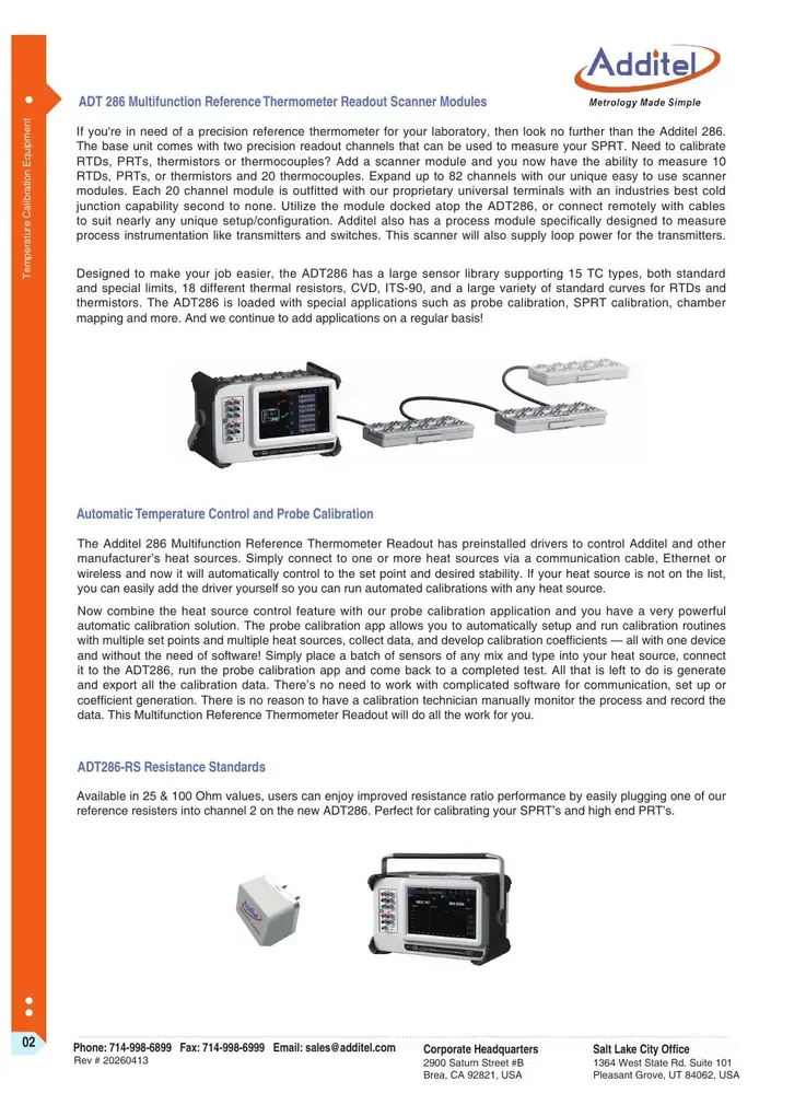 Additel ADT 286 Multifunction Reference Thermometer