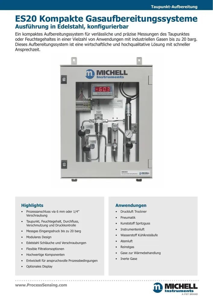 Michell Instruments ES20 Compact Sampling System
