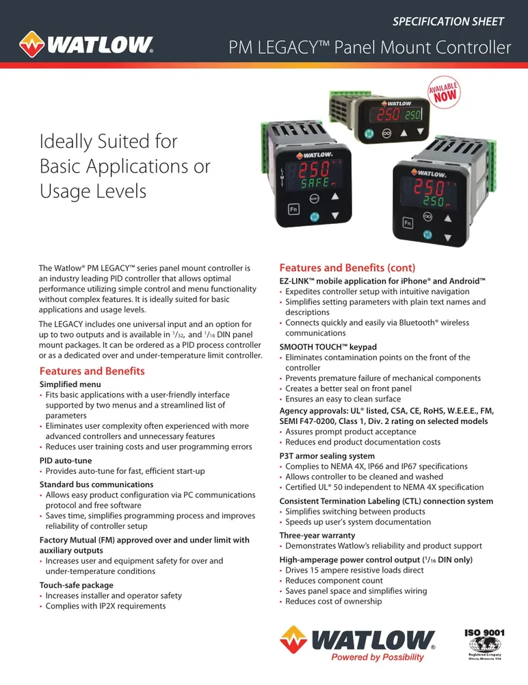 Watlow PM LEGACY PID Controller